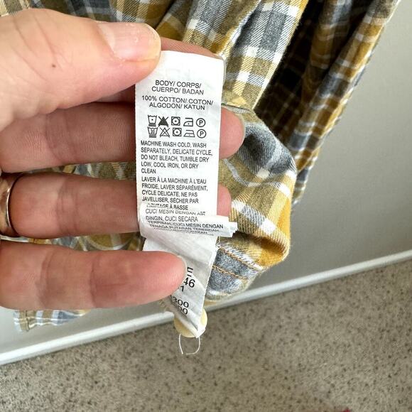 Lucky Brand Men's Grey & Yellow Flannel Button Up Shirt XL - Picture 5 of 8